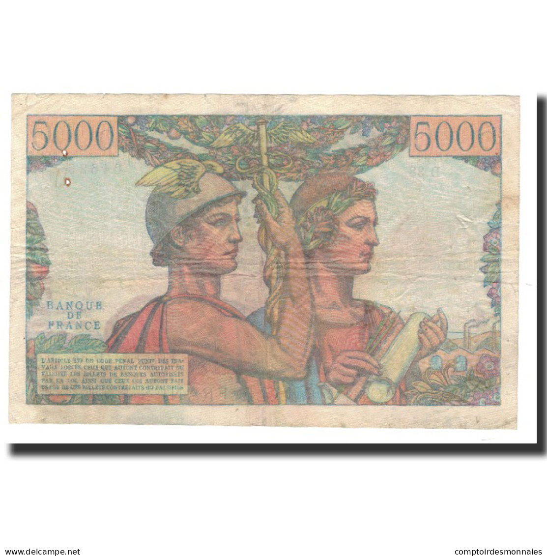 Billet, France, 5000 Francs, 1951-02-01, TTB, Fayette:48.3, KM:131c - 5 000 F 1949-1957 ''Terre Et Mer''