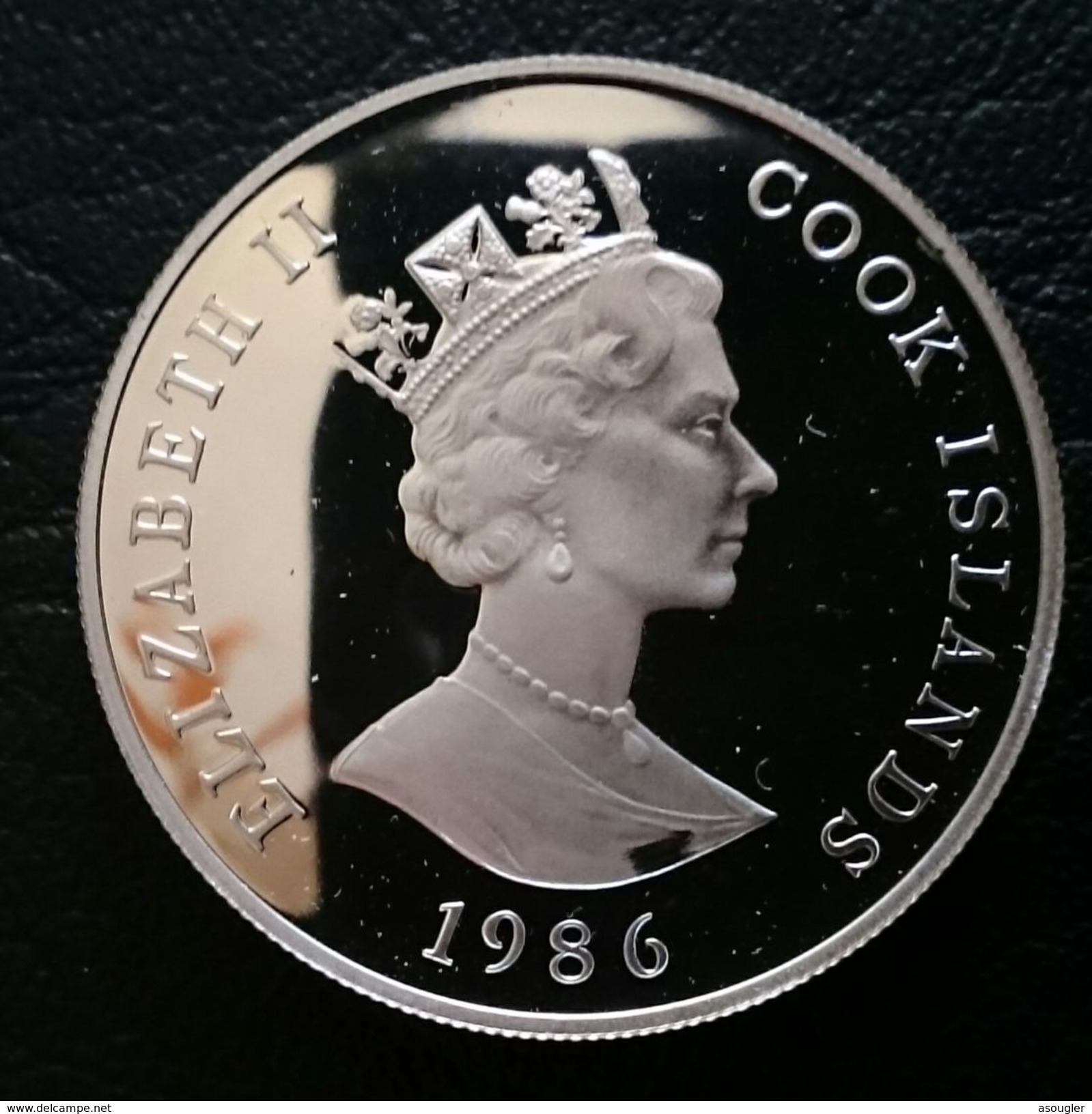 COOK ISLANDS 1 DOLLAR 1986 SILVER PROOF "60th Birthday Of Queen Elizabeth II" (free Shipping Via Registered Air Mail) - Cook Islands