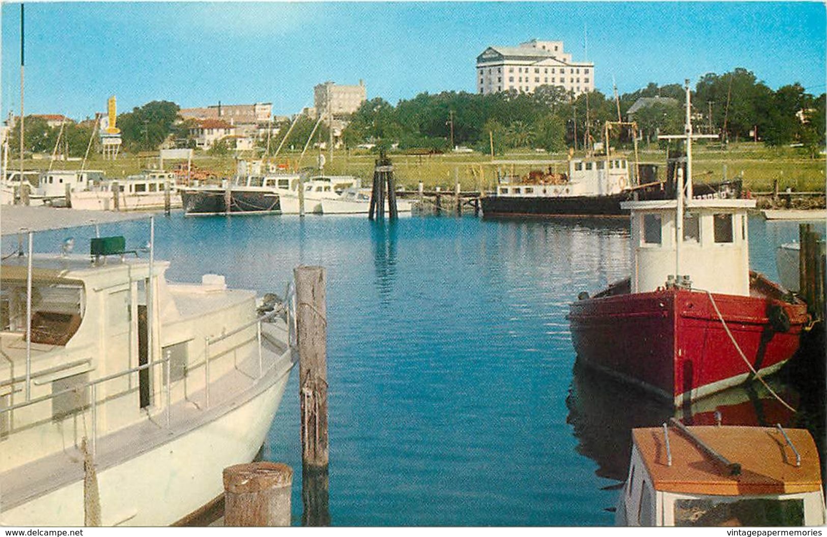 276681-Mississippi, Gulfport, Small Yacht Harbor Looking Towards Downtown, Hubert A. Lowman Photo By HS Crocker - Other & Unclassified