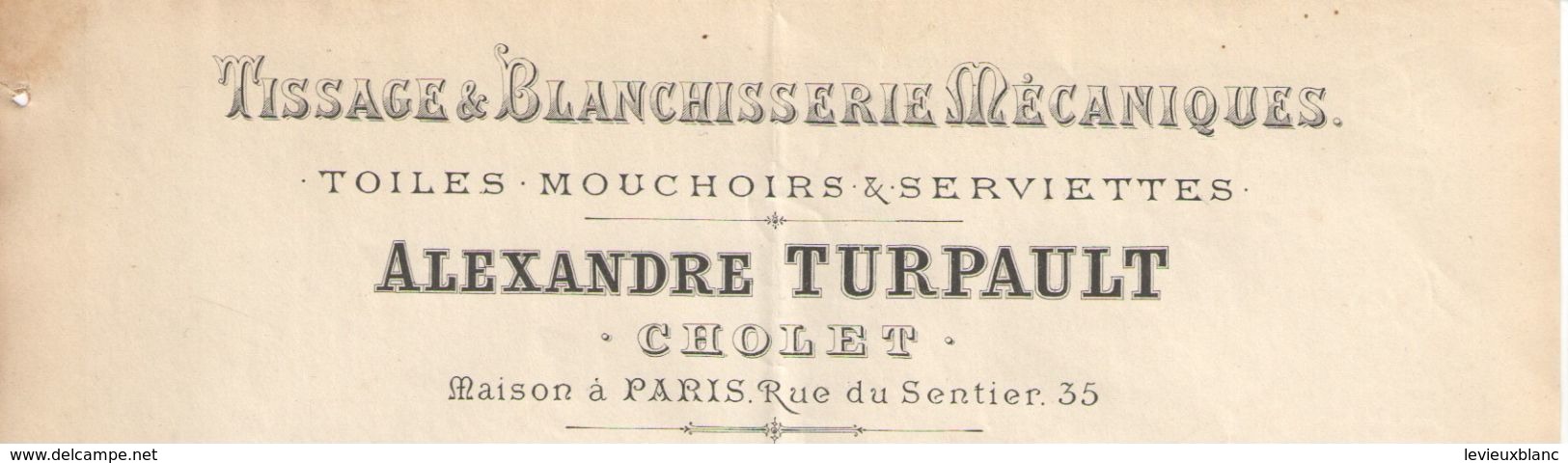 Facture Ancienne/ Mouchoirs & Serviettes/ Alexandre Turpault/CHOLET/M & L/ Mézin/St Jean Du Gard/1892          FACT271 - Textile & Clothing