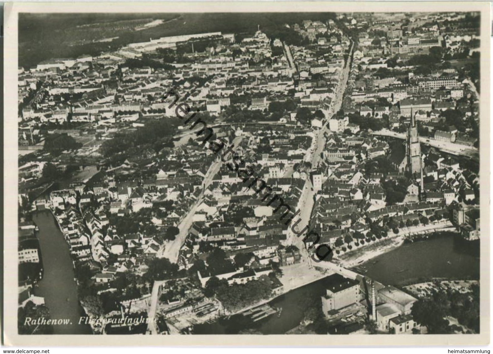 Rathenow - Flugzeugaufnahme - Foto-Ansichtskarte - Verlag Junkers Luftbild-Zentrale Leipzig - Rathenow