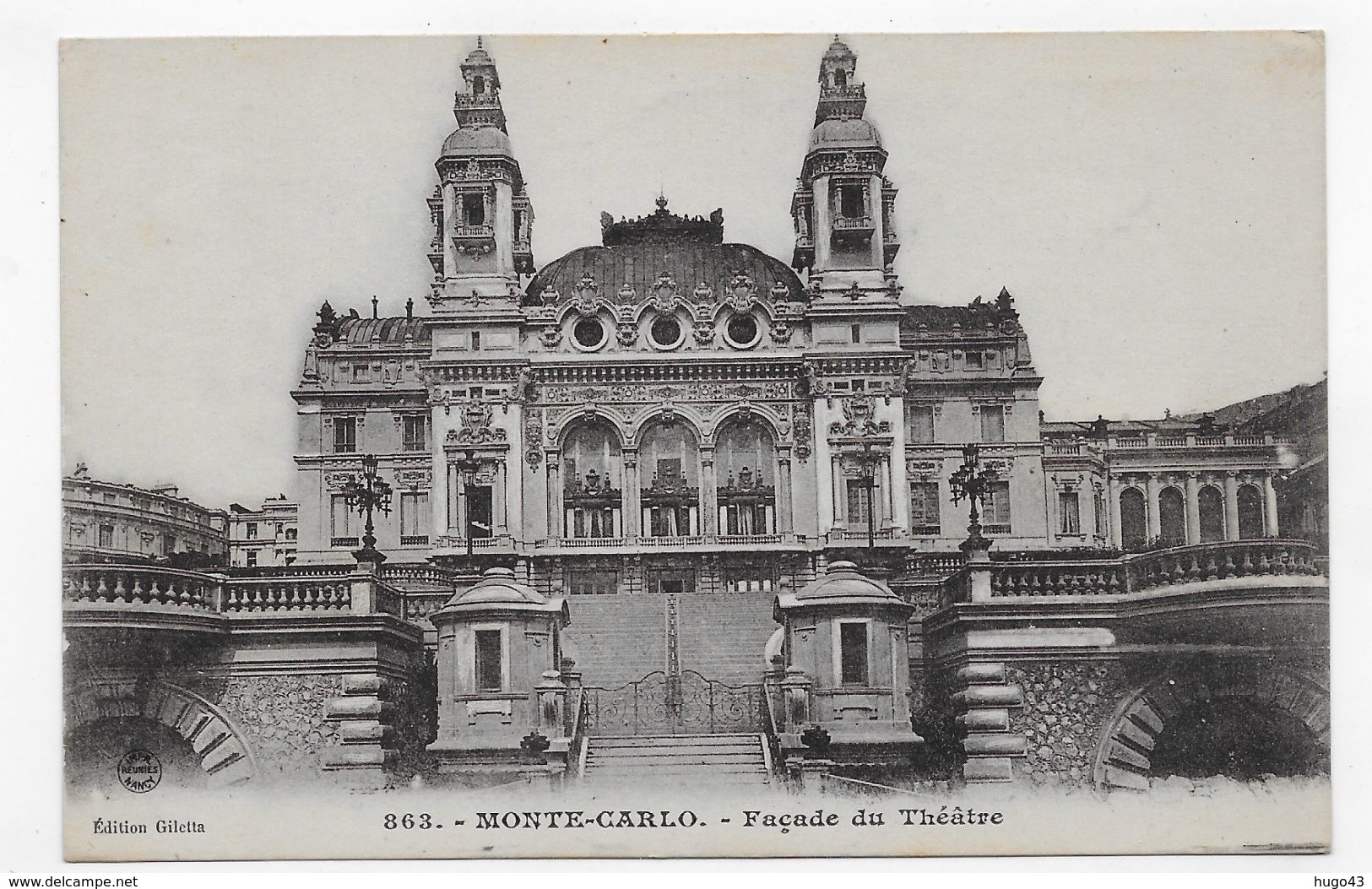 MONTE CARLO - N° 863 - FACADE DU THEATRE - CPA NON VOYAGEE - Teatro De ópera