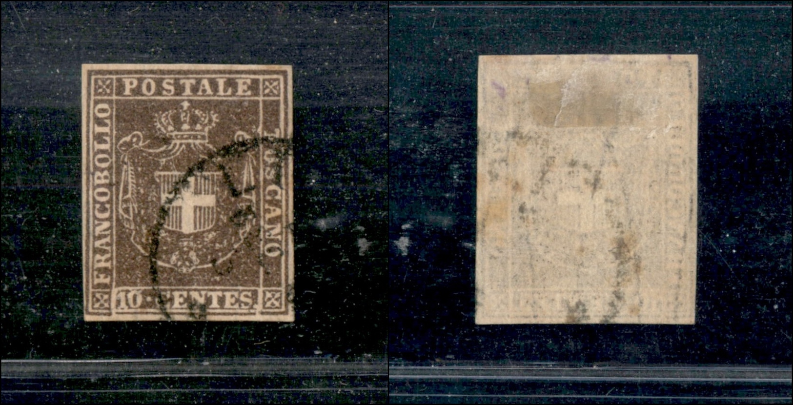 10326 TOSCANA - GOVERNO PROVVISORIO - 1860 - 10 Cent Bruno Grigio (19c) Usato (100) - Sonstige & Ohne Zuordnung