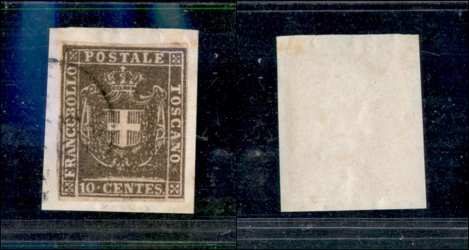 10328 TOSCANA - GOVERNO PROVVISORIO - 1860 - 10 Cent Bruno Grigio (19c) Su Frammento (120) - Sonstige & Ohne Zuordnung