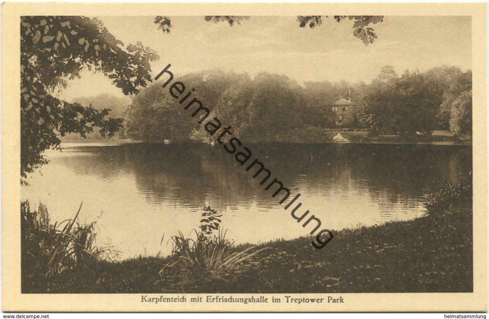 Berlin - Treptow - Karpfenteich Mit Erfrischungshalle Im Treptower Park 30er Jahre - Verlag J. Goldiner Berlin - Treptow