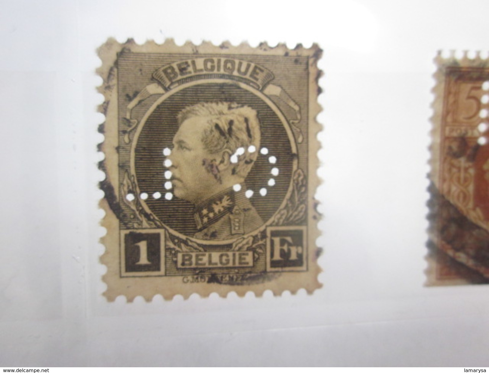 12 Timbres Belgique Belgie Perforés perforé perforés perfin perfins Stamp Perforated Perforations diverses voir scanns