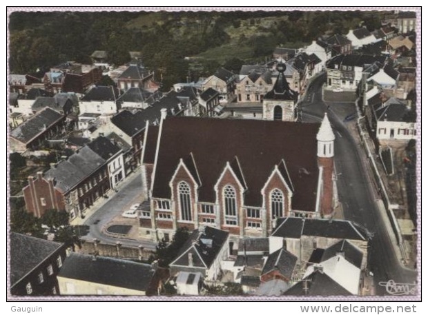 CPSM - ANDERLUES - EGLISE VUE AERIENNE - Edition Combier - Anderlues