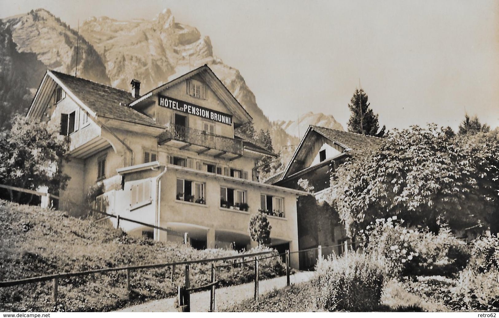 HERGISWIL → Hotel Und Pension Brunni, Fotokarte Ca.1940 - Hergiswil