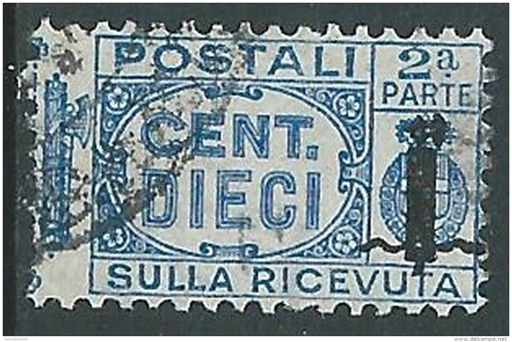 1944 RSI USATO PACCHI POSTALI 10 CENT SEZIONE - I30 - Paketmarken