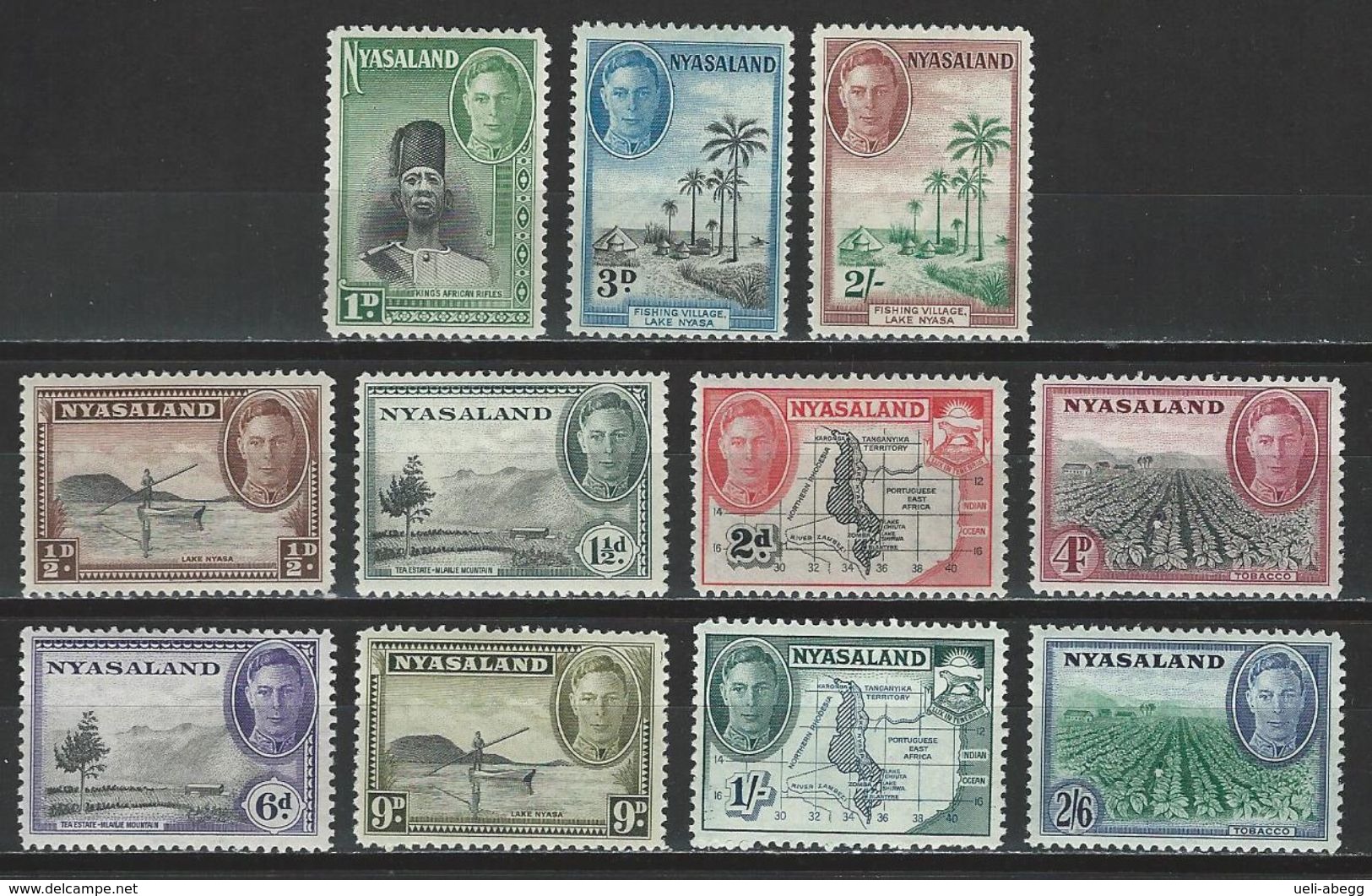 Nyasaland. SG 144-54, Mi 70-80 * MH - Nyassaland (1907-1953)