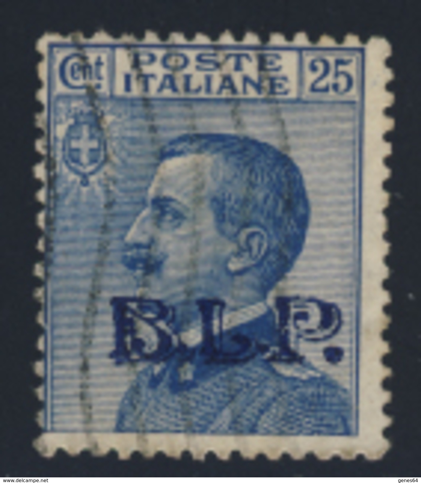 25 C. Azzurro Con Leggero Annullo Meccanico E Sovrastampa Del III Tipo. - Stamps For Advertising Covers (BLP)