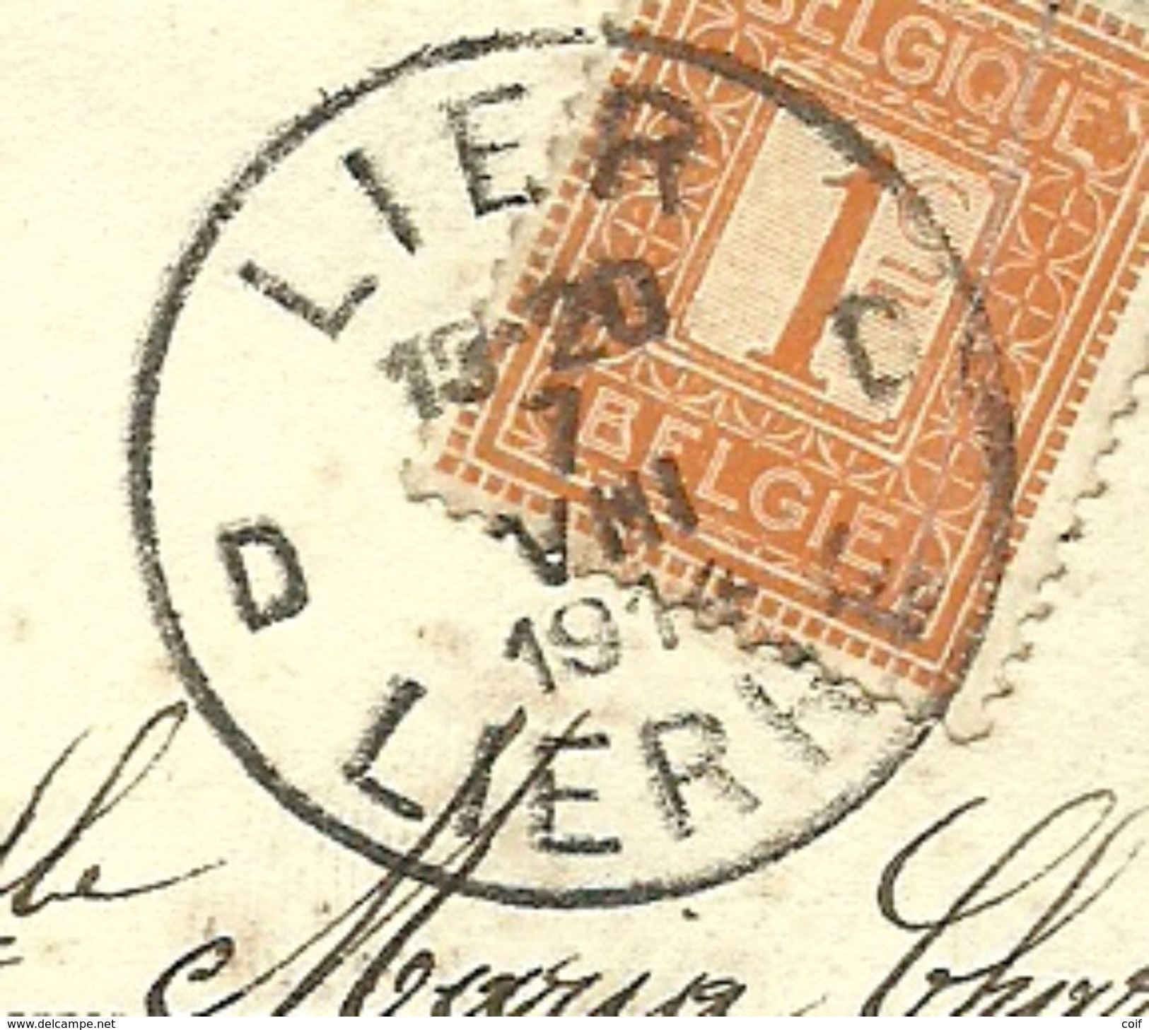 108 Op Kaart Met Stempel LIER / LIERRE D Op 7/08/1914 (Offensief W.O.I) - Niet-bezet Gebied