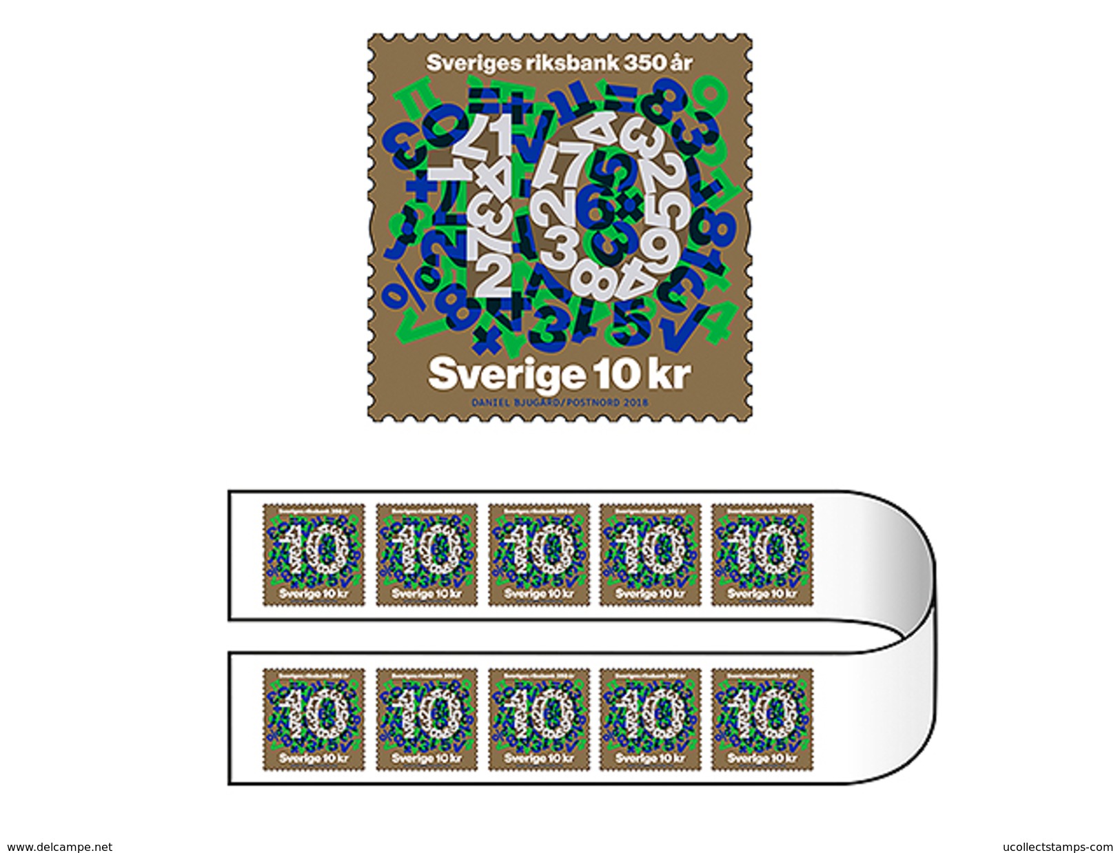 Zweden  2018   Riksbank Rolzegel  Set Of 2 Coilstamps   One Of Each   Postfris/mnh - Nuovi