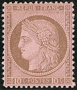 * No 54, Brun Sur Rose, Très Frais. - TB - 1871-1875 Ceres