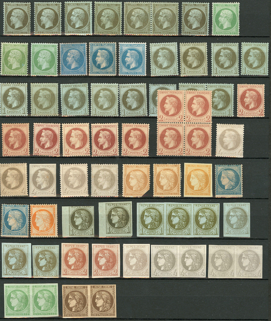 * 1861-1870, Entre Les N°19 Et 47, Des Doubles Et Multiples Et Des Ex (*), Tous états - Collections