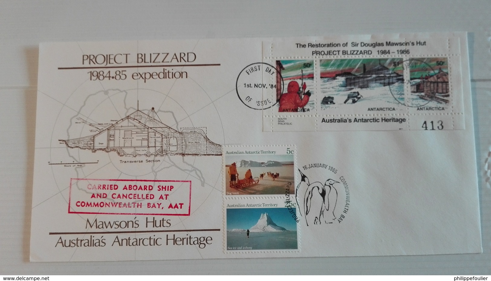Australian Antarctic Project Blizzard FDC Cover - Vignette- 1984 - - Covers & Documents
