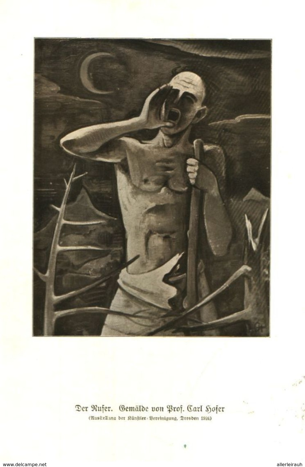 Der Rufer (Gemälde Von Prof.Carl Hofer)   / Druck, Entnommen Aus Zeitschrift /1924 - Empaques