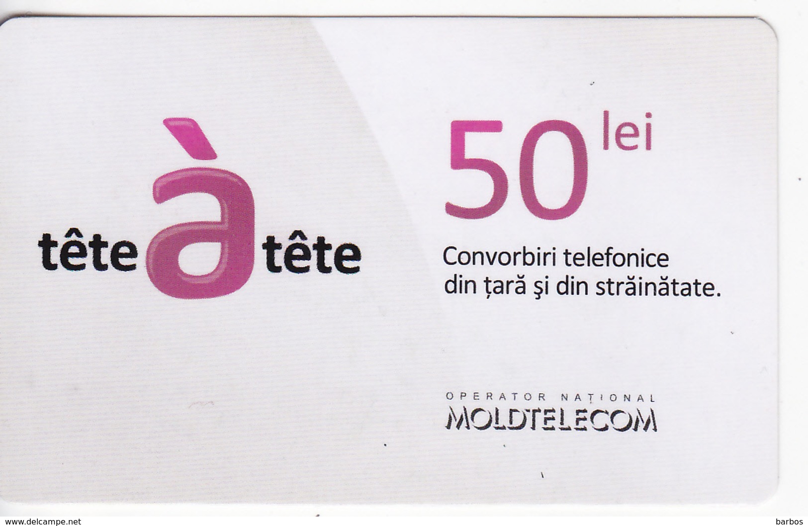 Moldova ,  Moldavie  , Prepaid Phonecards - Moldtelecom - Tete-a-tete , 50 Lei , Glossy Paper , Used - Moldova