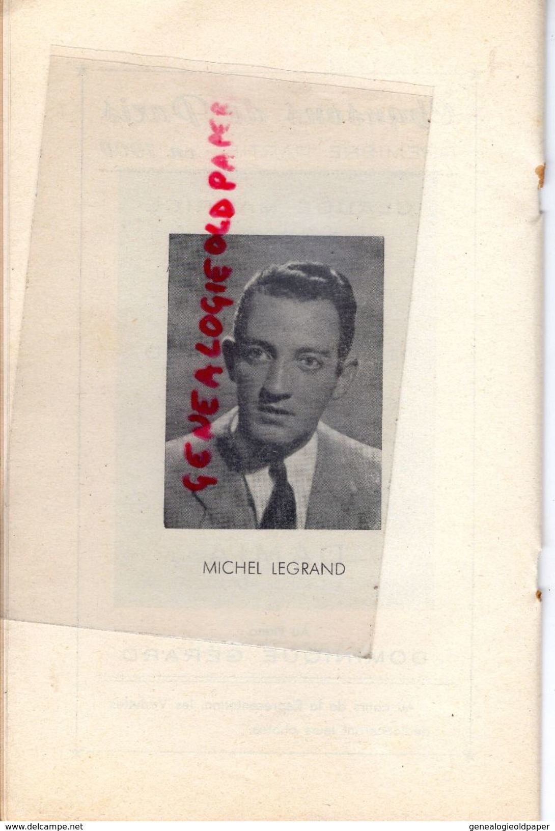 63- BRASSAC LES MINES-ISSOIRE-LEMPDES- RARE PROGRAMME CHANSONS DE PARIS-DAMIA-MARCEL VIAL-MICHEL LEGRAND-COLETTE BETTY-