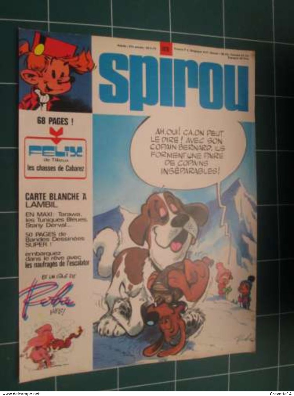 CLIP916 :  Couverture SPIROU Avec BOULE ET BILL Dessiné Par ROBA  , Découpée Dans Une Revue SPIROU Des Années 70/80 . - Boule Et Bill