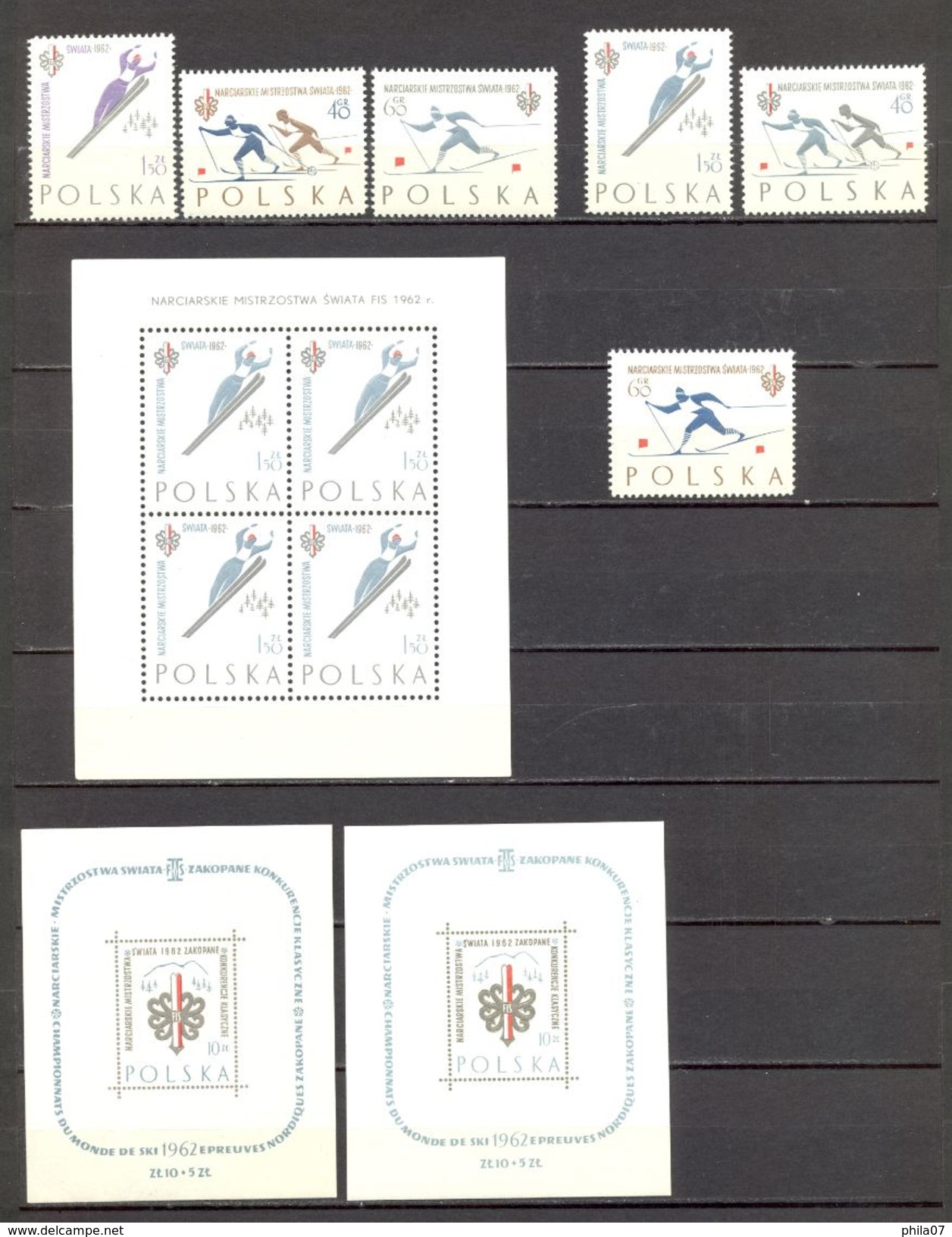 Poland - 1962, SWIATA FIS, Two Blocks, Sheet And Series, All MNH. / See Scans, 5 Scans - Neufs