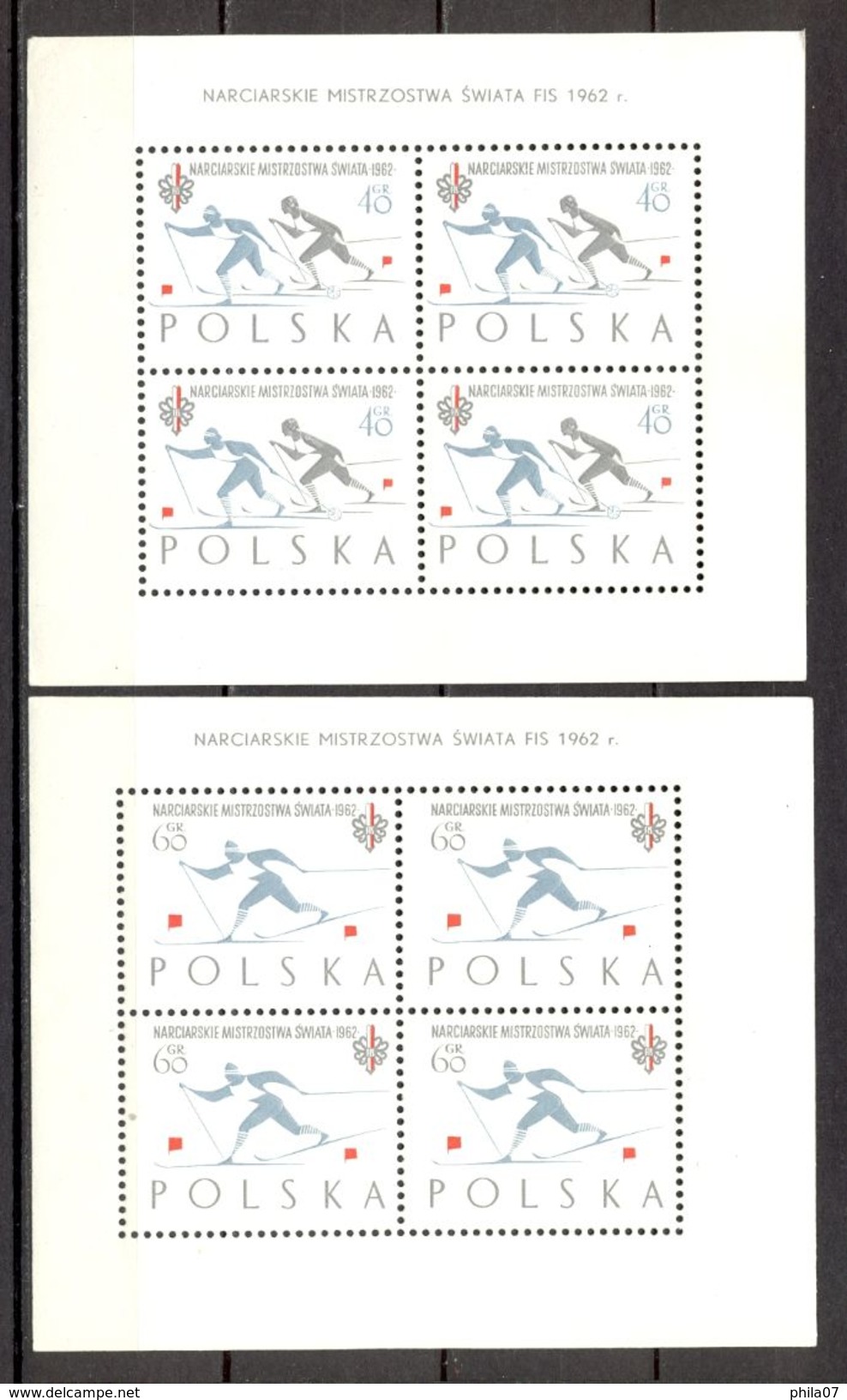 Poland - 1962, SWIATA FIS, Two Blocks, Sheet And Series, All MNH. / See Scans, 5 Scans - Ongebruikt