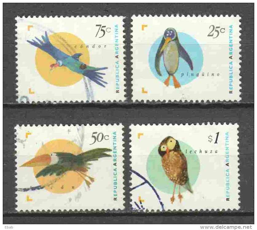 Argentina 1995 Mi 2248A + 2253-2254A + 2266 Canceled BIRDS - Oblitérés