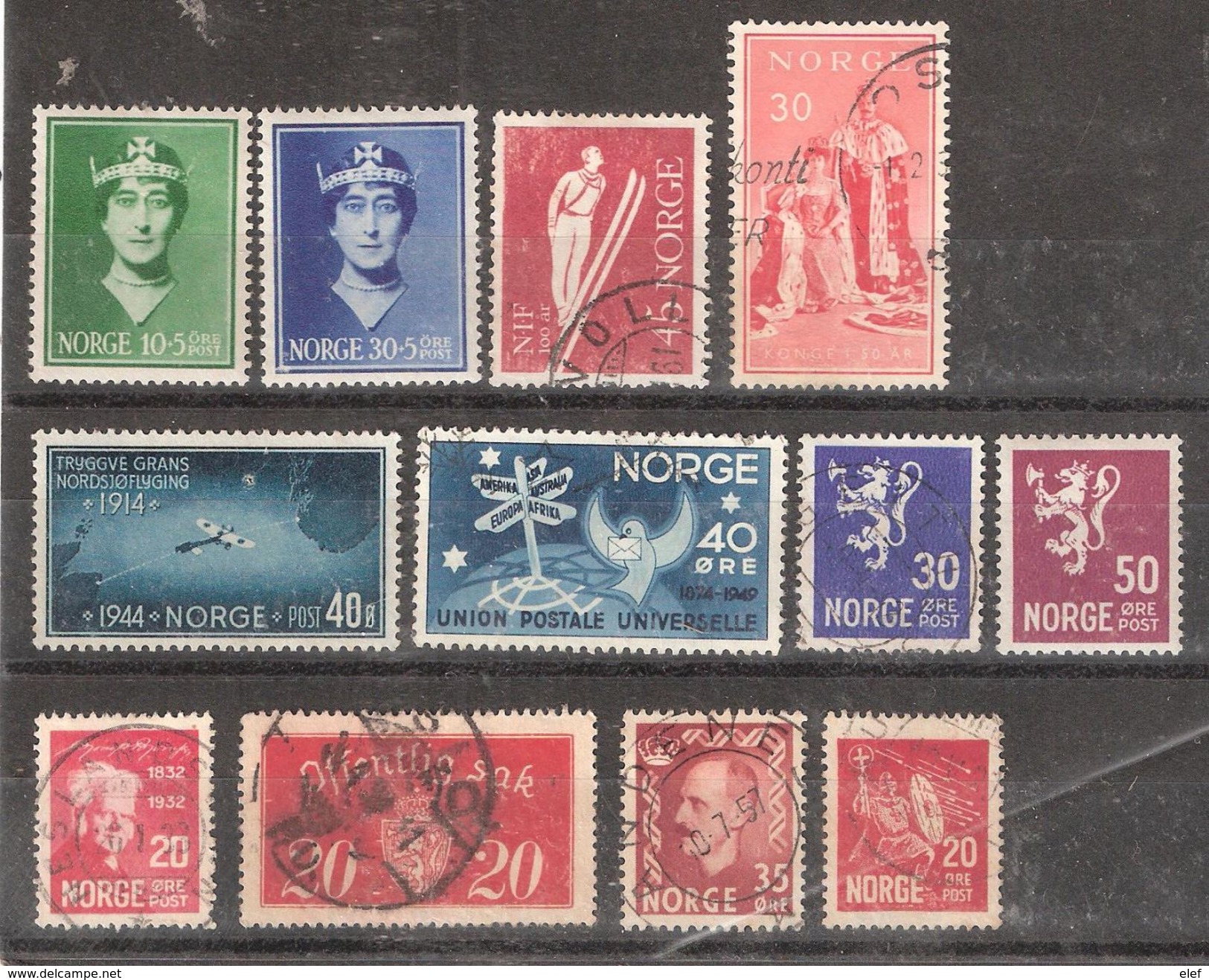 NORGE / Norway / Norvège 1926 - 1950 Petit Lot De 12 Timbres Anciens Neufs Et Obl, Ensemble, TB - Verzamelingen