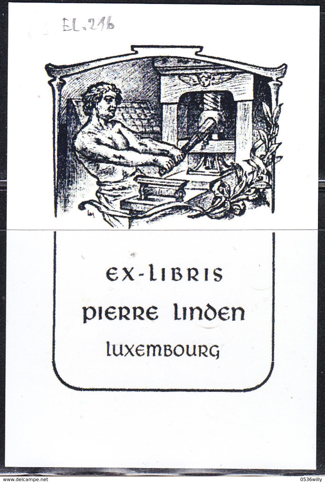 L-Luxemburg, Exlibris Für Pierre Linden, Buchdrucker (EL.216) - Bookplates