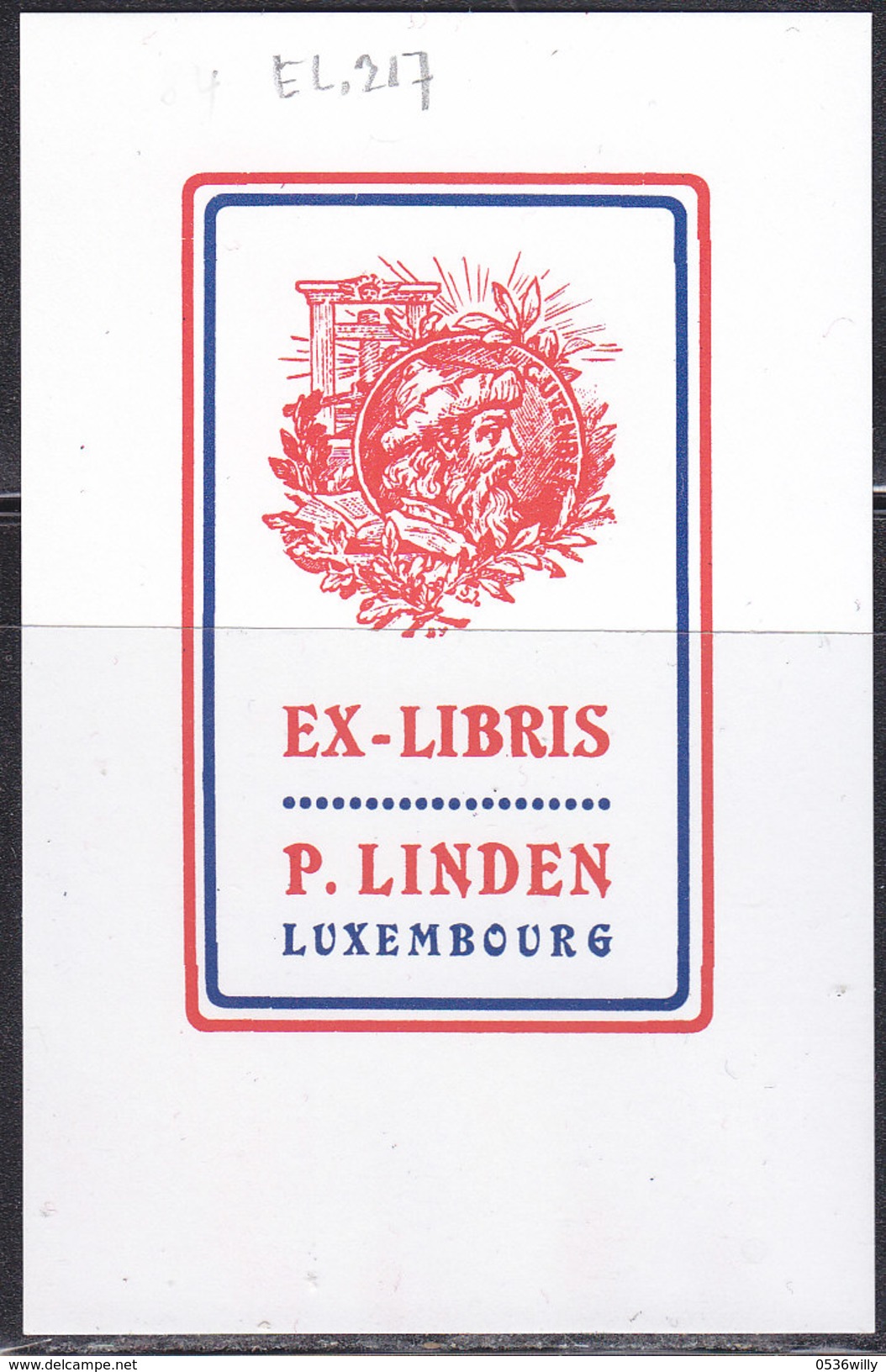 L-Luxemburg, Exlibris Für P. Linden, Buchdrucker (EL.217) - Bookplates