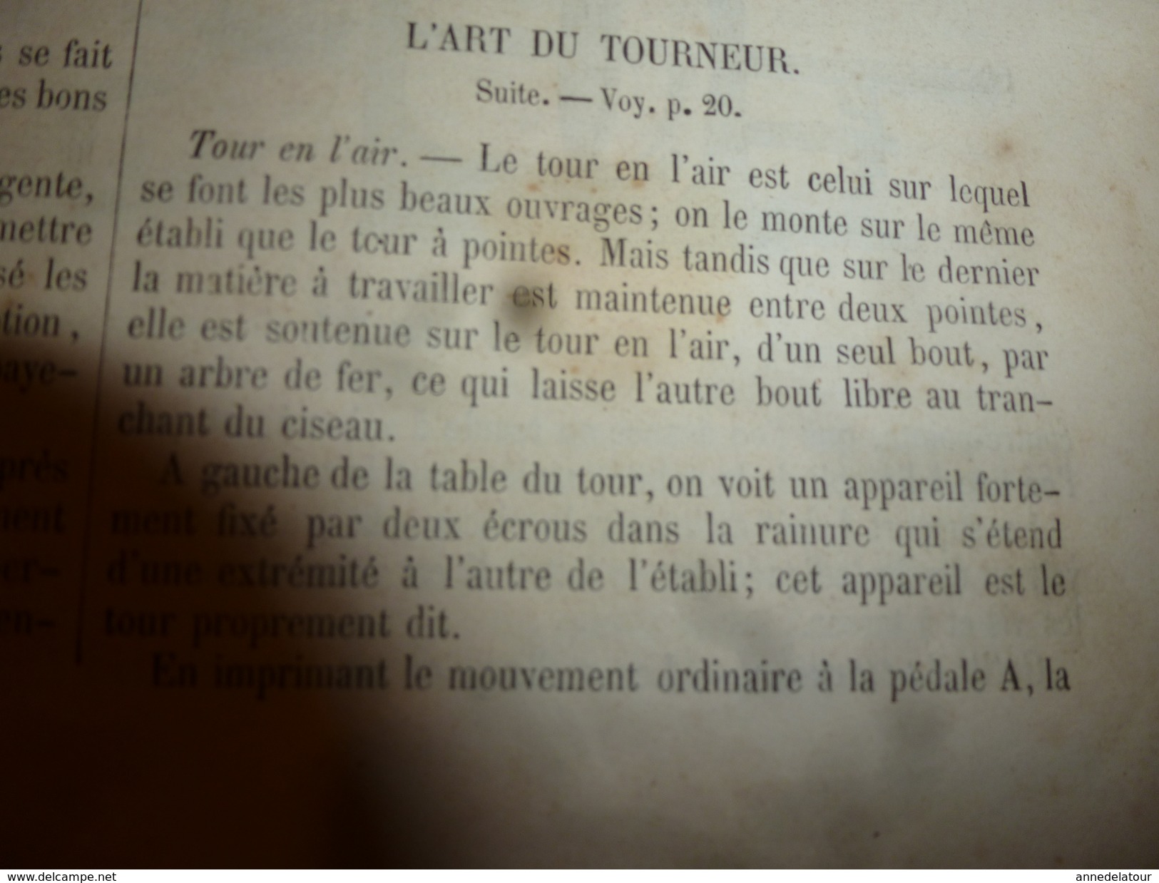 1853  MAGASIN PITTORESQUE  :L'ARTdu TOURNEUR (tournage);Villers,Andresselles,Tonquedec,Bruxelles;etc