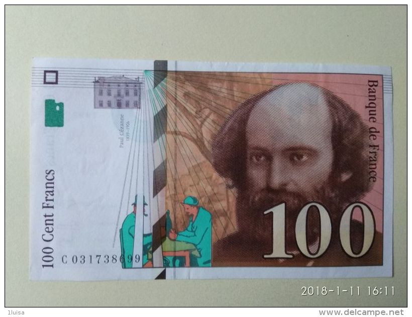 100 Francs 1997 - 100 F 1997-1998 ''Cézanne''