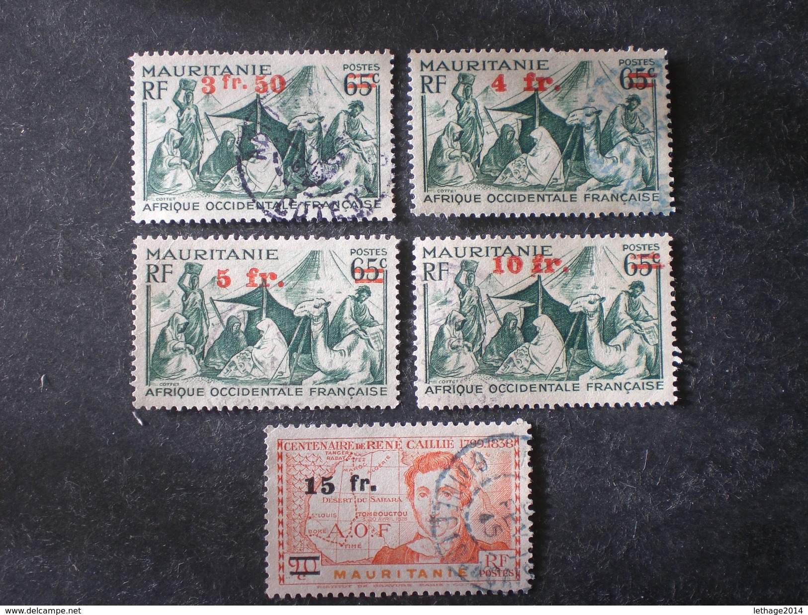 AOF MAURITANIA MAURITANIE موريتانيا Mauritanië 1944 Issues Of 1938 And 1939 Surcharged - Used Stamps