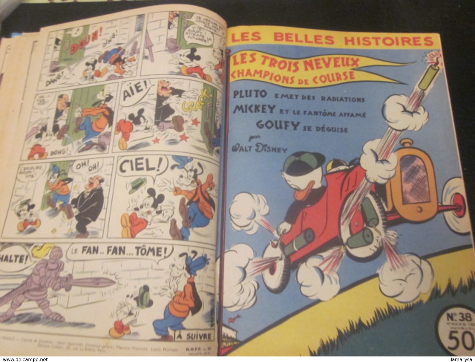 Vintage BD (en français) Séries Disney MICKEY EDITIONS COLBERT 5 RELIURES LES BELLES HISTOIRES DE WALT-DISNEY N°36 à 40