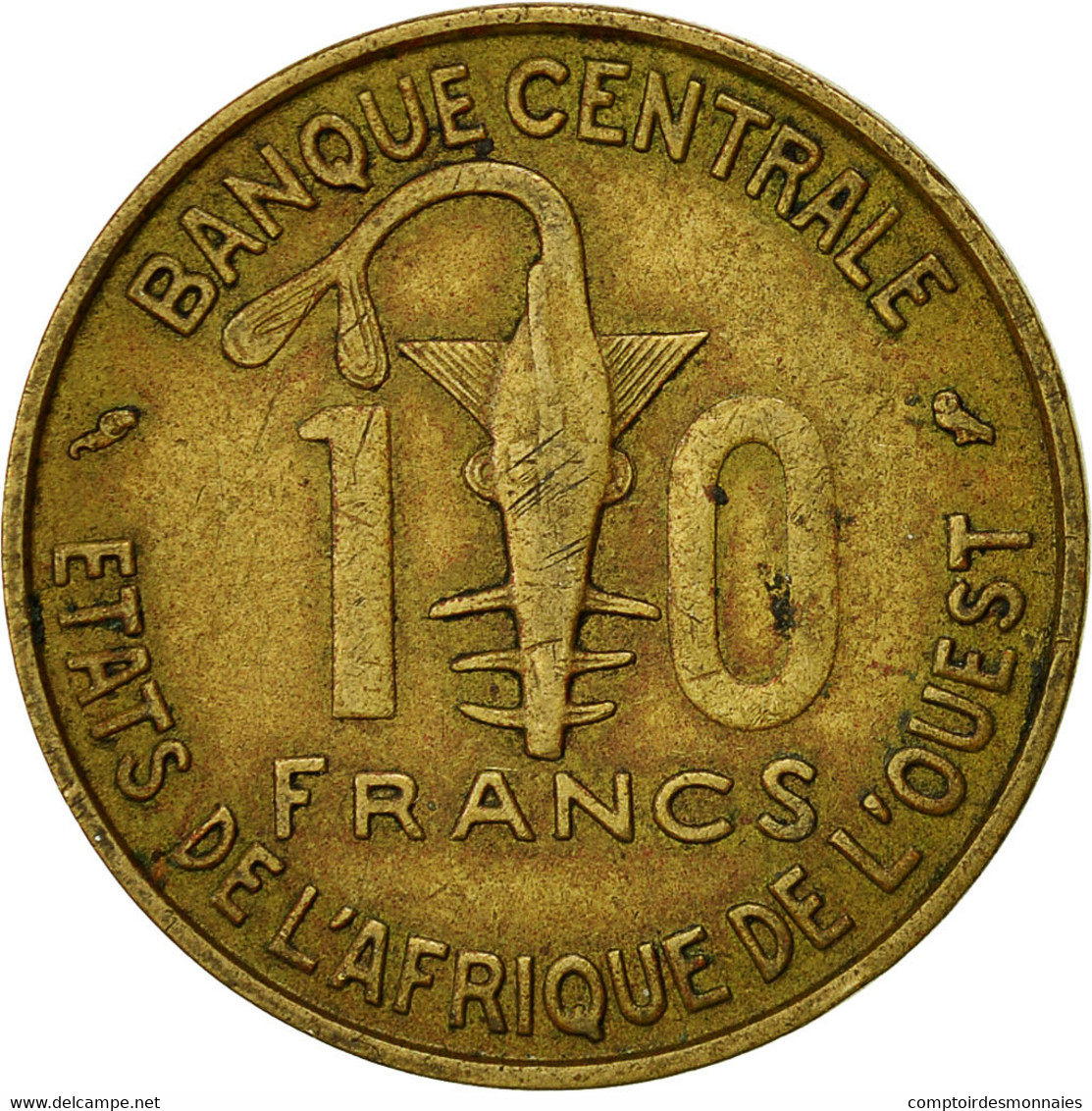 Monnaie, West African States, 10 Francs, 1967, TB, Aluminum-Nickel-Bronze, KM:1a - Ivory Coast