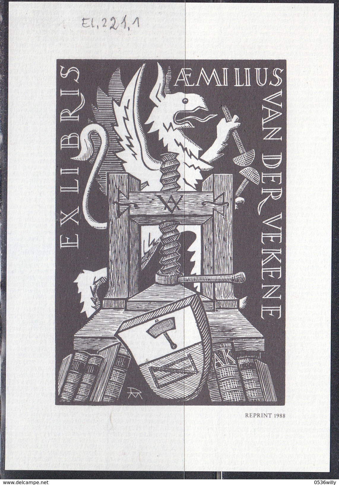 L-Luxemburg, Exlibris Für Aemilius Van Der Vekene - Reprint (EL.221.1) - Bookplates