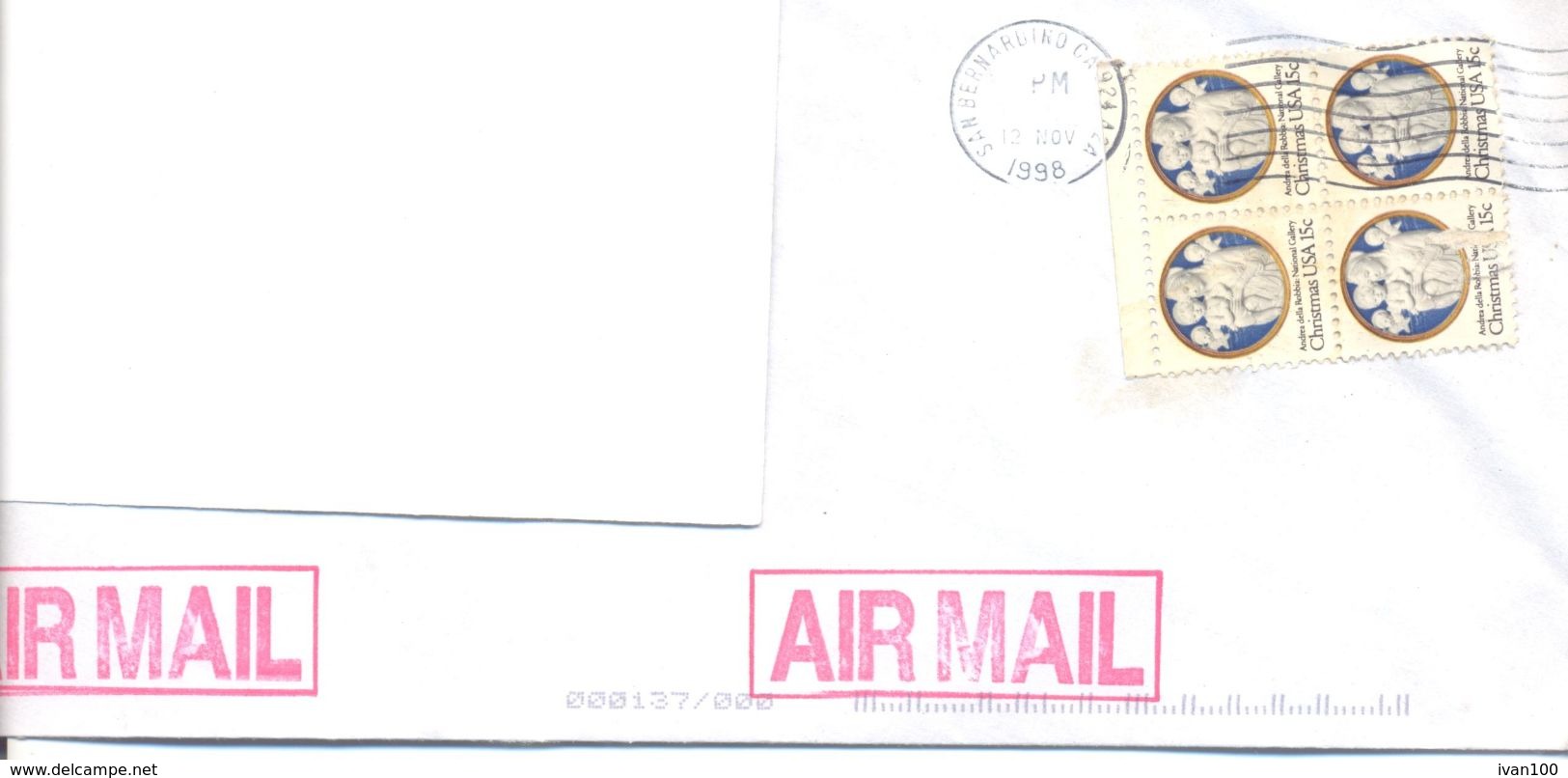 1998. USA, The Letter Sent By Air-mail Post To Moldova - Lettres & Documents