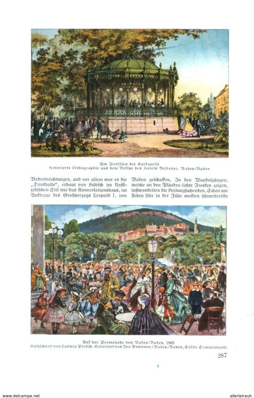 Baden-Baden um 1860 /  Artikel, entnommen aus Zeitschrift /1936