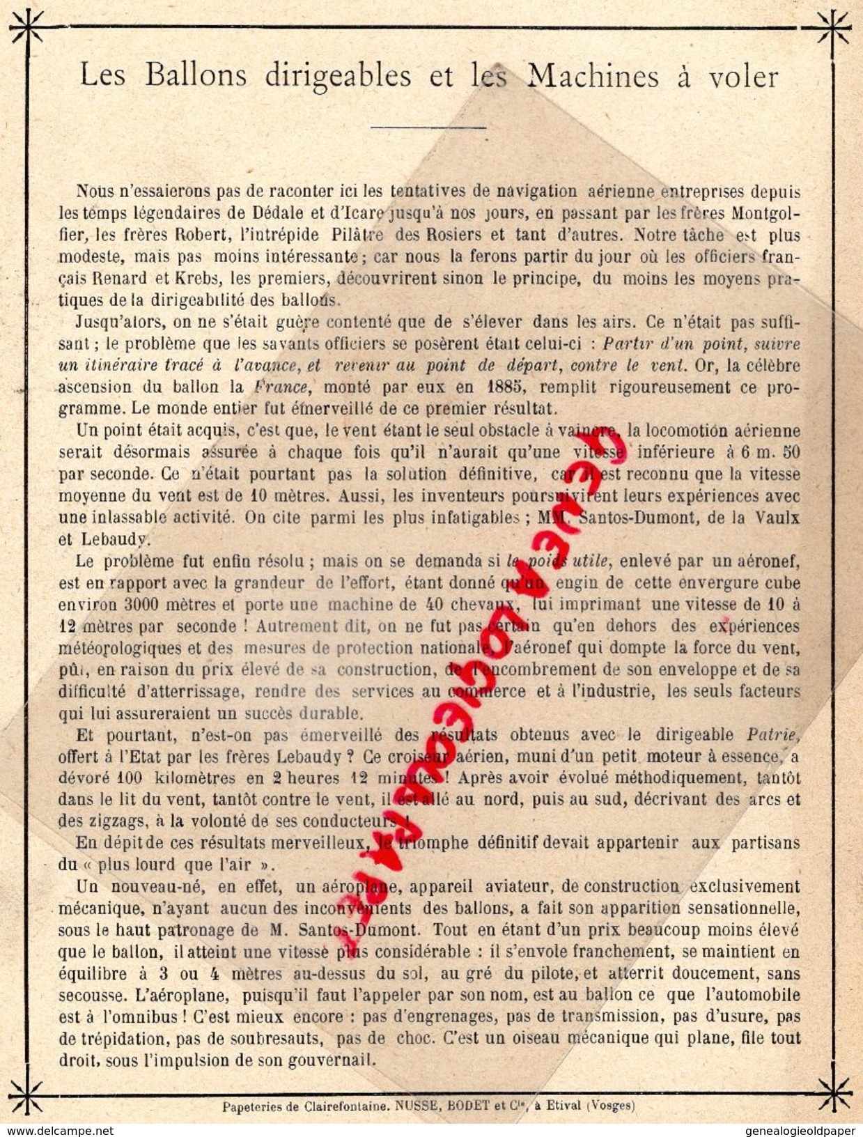 PROTEGE CAHIER-IMPRIMERIE DUCOURTIEUX LIMOGES-DECOUVERTES INVENTIONS MODERNES-BALLON DIRIGEABLE AEROPLANE AVION AVIATION - Animals