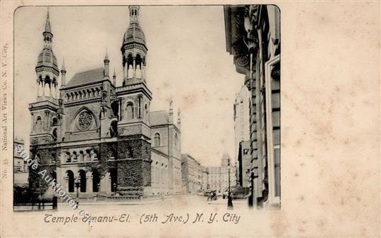 Synagoge New York City USA Temple Emanu-El I-II (fleckig) Synagogue - Jodendom