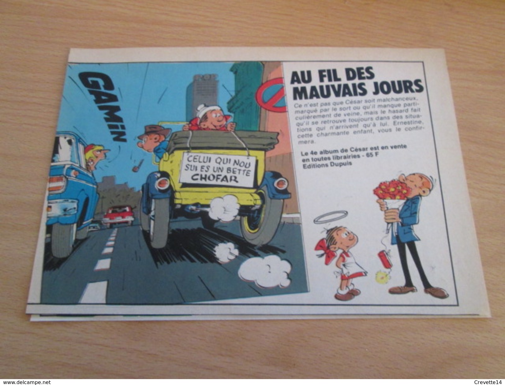 CLIP118 : PUBLICITE De REVUE SPIROU Avec CESAR PAR TILLIEUX  Découpée Dans Une Revue Des 70's , 1/2 Page A4 - César