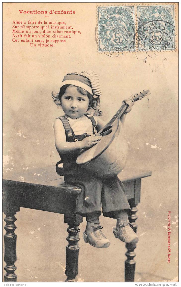 Musique  . Instrument  Enfant Joueur De Mandoline    Bergeret   ( Voir Scan) - Musik Und Musikanten