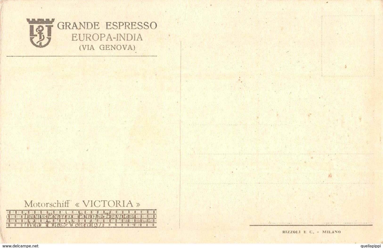 07193 "MOTORSCHIFF VITTORIA - GRANDE ESPRESSO EUROPA-INDIA (VIA GENOVA)" CART. NON SPED - Banks