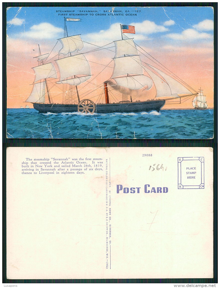 USA [OF #15641] - SAVANNAH STEAMSHIP - DEFECTS FOLDED !!!!!! - Savannah