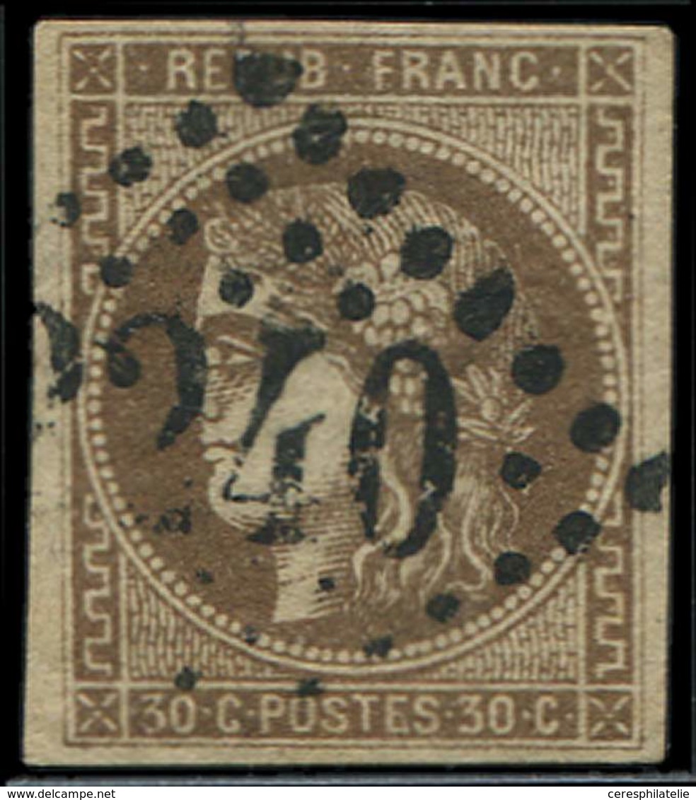 EMISSION DE BORDEAUX 47   30c. Brun, Oblitéré GC 2240, TB - 1870 Emissione Di Bordeaux