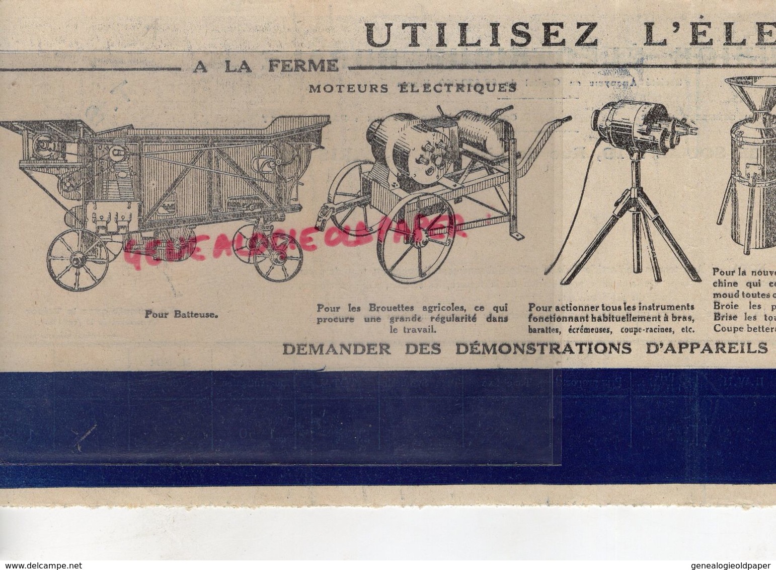 36- LA SOUTERRAINE- FACTURE UNION ELECTRIQUE RURALE-1931- RUE LISBONNE PARIS- A LA FERME-BATTEUSE-AGRICULTURE-BOUILLOIRE - Electricité & Gaz