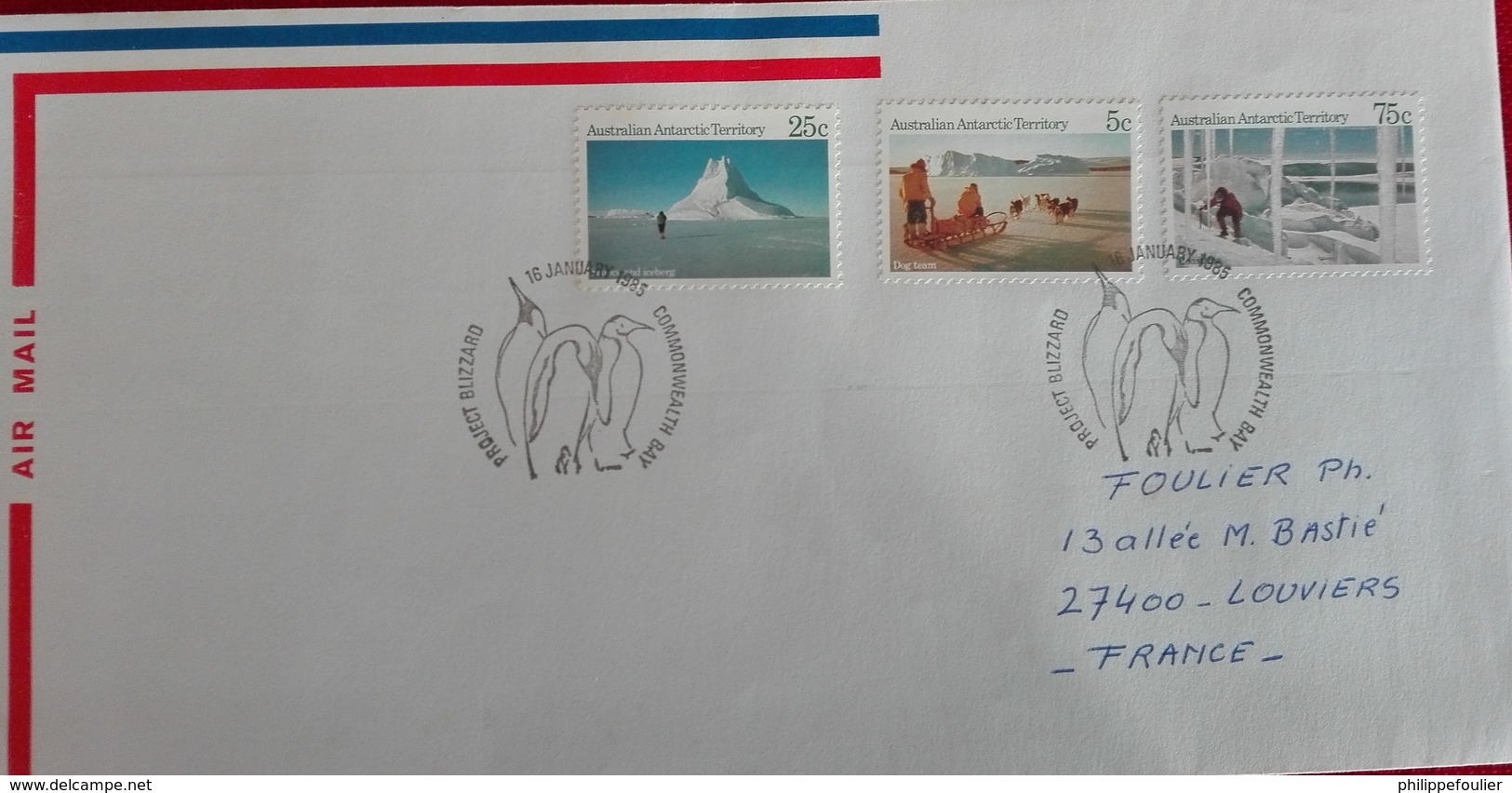 AAT Australian Antarctic  Blizzard  Cover - Stamp Landscape  16/01/1985 - Covers & Documents