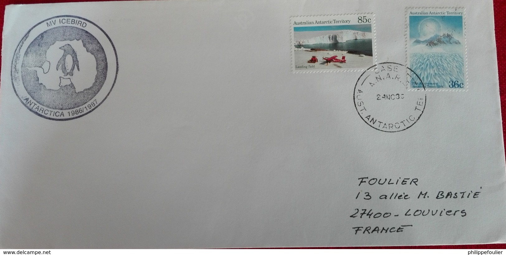 AAT Casey 24/11/86 Cover Landscape Stamps - MV Icebird - Covers & Documents