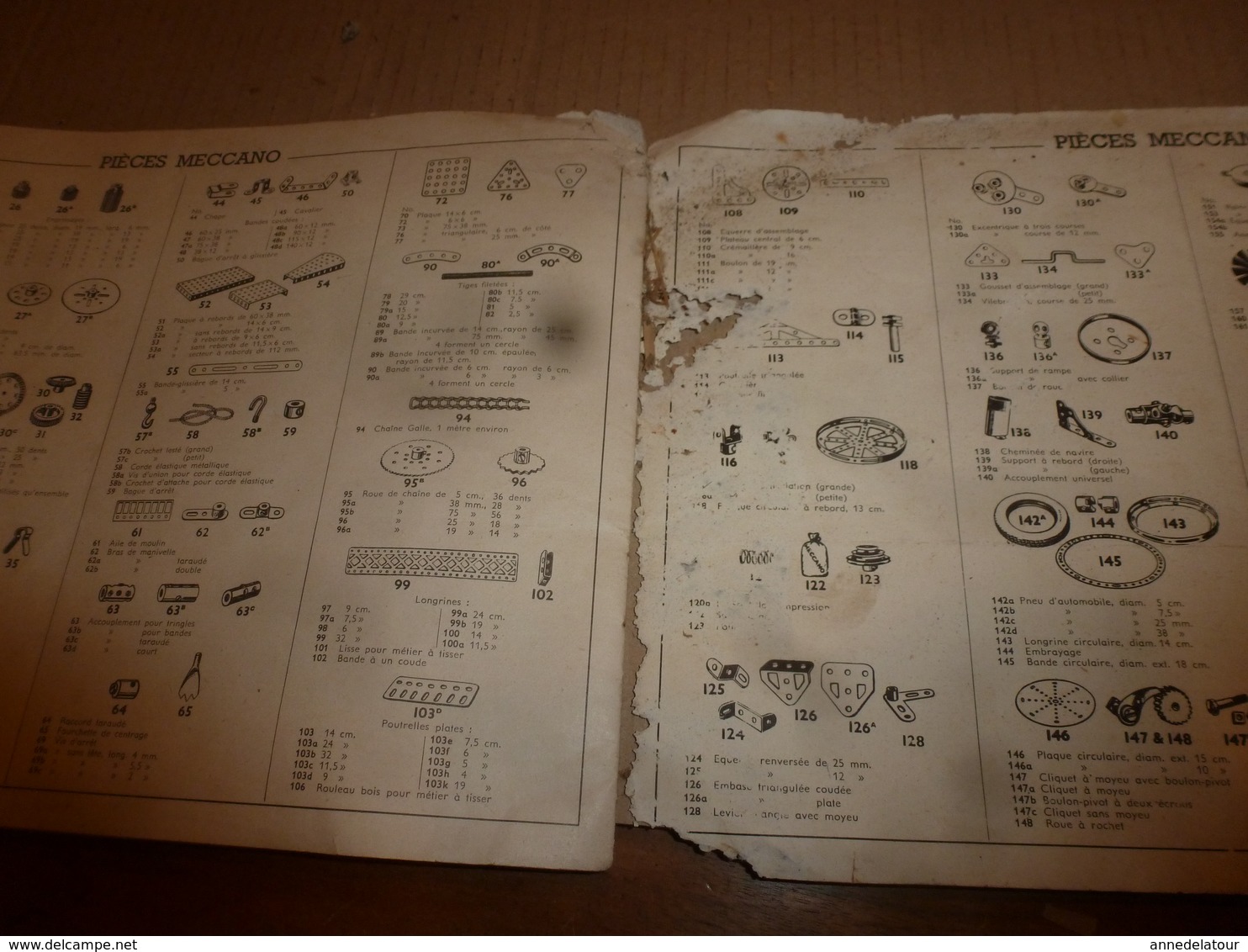 1940 Lot de 3 notices (manuels d'instruction) pour MECCANO pour boites  1A , 2A , 3A