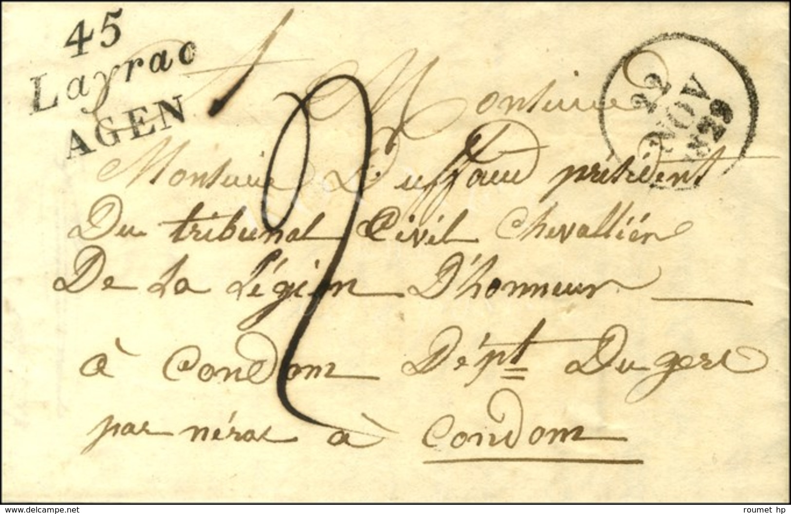 45 / Layrac / AGEN Dateur A 1829. - SUP. - R. - 1801-1848: Vorläufer XIX